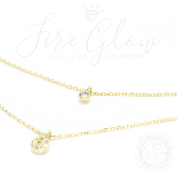 18K Gold Dipped Two Cute Layered Charm Necklace - Picture 15 of 16
